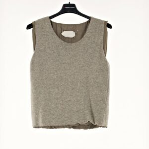 M.MARGIELA 1^LINEA CANOTTA GRIGIO MELANGE INT.FODERA VERDE SALVIA G/C