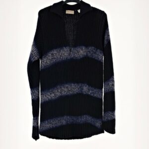 KRIZIA MAGLIA BLU SCURA A RIGHE AZZURRE/BLU COLLETTO SCOLLO V M/L