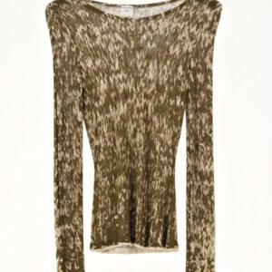 M.MARGIELA 1^LINEA MAGLIA MARRONE STAMPA MACULATA BIANCA M/L S/BARCA